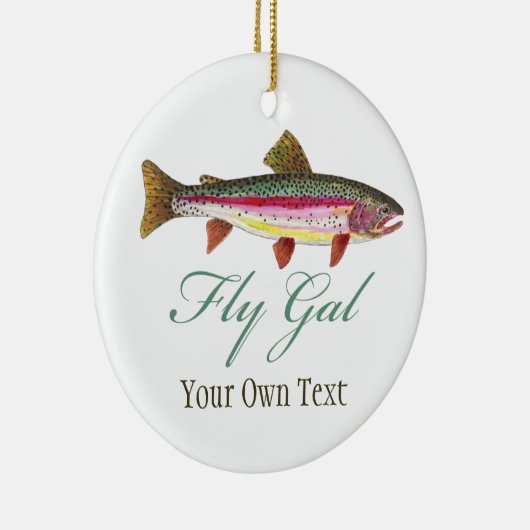 フライフィッシングフライガルウーマンズ セラミックオーナメント (右)