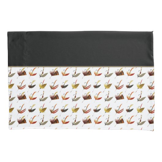 フライフィッシングフライフィッシングフィッシュ黒緑 枕カバー (正面)