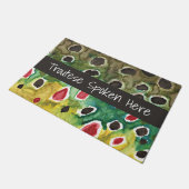 フライフィッシングブラウンマスの皮へようこそ ドアマット (アングル)