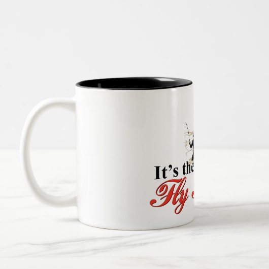 フライフィッシングブラック11 ozツートーンマグカップ ツートーンマグカップ (左)