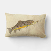 フライフィッシングブルックブラウンマス ランバークッション (裏面)