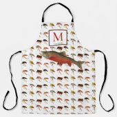 フライフィッシングマス漁師が白い水色を飛ぶ エプロン (正面)