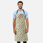 フライフィッシングマス釣り人が水色を飛ぶ エプロン (着用した状態)