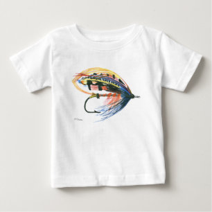 フライフィッシングルアーアートサケフライルアー ベビーTシャツ