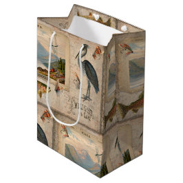 フライフィッシングレイクマスヴィンテージ魚の切り離し芸術 ミディアムペーパーバッグ