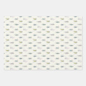 フライフィッシングレインボトルギフトラップセット ラッピングペーパーシート (正面3)