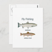 フライフィッシングレインボーマス – Steelhead ポストカード (正面/裏面)