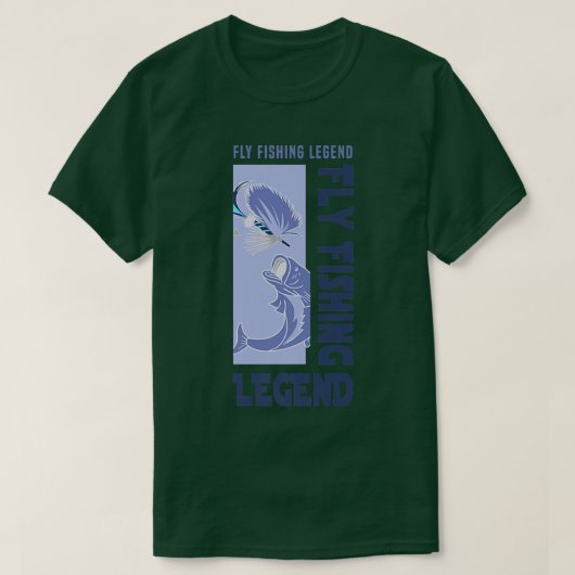 フライフィッシングレジェンド魚釣りアングラーフィッシャーマン Tシャツ (デザイン正面)