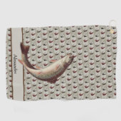 フライフィッシングヴィンテージニジマス ゴルフタオル (横)