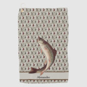 フライフィッシングヴィンテージニジマス ゴルフタオル (正面)