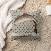 フライフィッシングヴィンテージフライレインボーマス クッション (ブランケット)