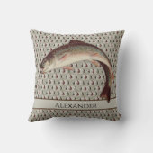 フライフィッシングヴィンテージフライレインボーマス クッション (裏面)