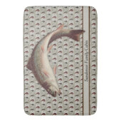 フライフィッシングヴィンテージフライレインボーマス バスマット (正面縦)