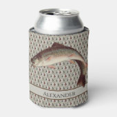 フライフィッシングヴィンテージフライレインボーマス 缶クーラー (缶正面)