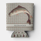 フライフィッシングヴィンテージフライレインボーマス 缶クーラー (正面)