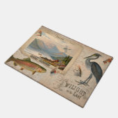 フライフィッシングヴィンテージレイクトラウフィッシュマウンテンロッジ ドアマット (アングル)