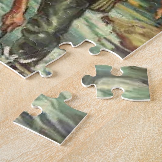 フライフィッシングヴィンテージレトロことわざ付きおもしろい画像 ジグソーパズル (側面)