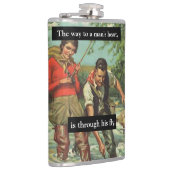 フライフィッシングヴィンテージレトロことわざ付きおもしろい画像 フラスク (右)