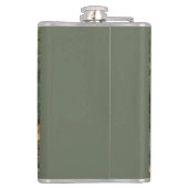 フライフィッシングヴィンテージレトロことわざ付きおもしろい画像 フラスク (裏面)