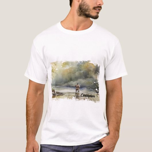 フライフィッシング動揺して Tシャツ (正面)