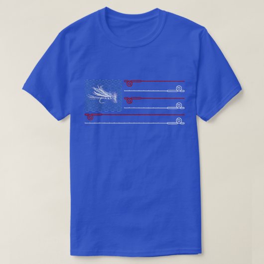 フライフィッシング国旗の愛魚釣り1071 Tシャツ (デザイン正面)