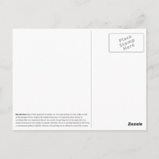 フライフィッシング漁師はがき ポストカード (裏面)