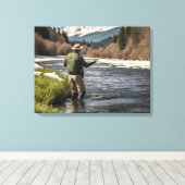 フライフィッシング用キャンバス印刷 キャンバスプリント (インサイチュ (ウッドフロア))