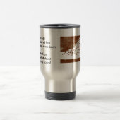 フライフィッシング用マグカップ「マーチブラウン – 残虐なマス」 トラベルマグ (中央)