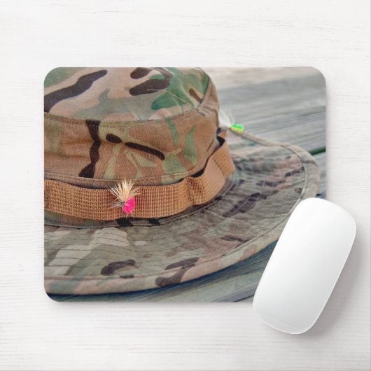 フライフィッシング用帽子 マウスパッド (マウス)