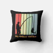 フライフィッシング自分の他のオフィスレトロ クッション (裏面)