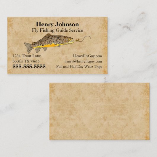 フライフィッシング誘導業 名刺 (正面/裏面)