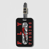 フライフィッシング迷彩フライ結び ラゲッジタグ (正面縦)