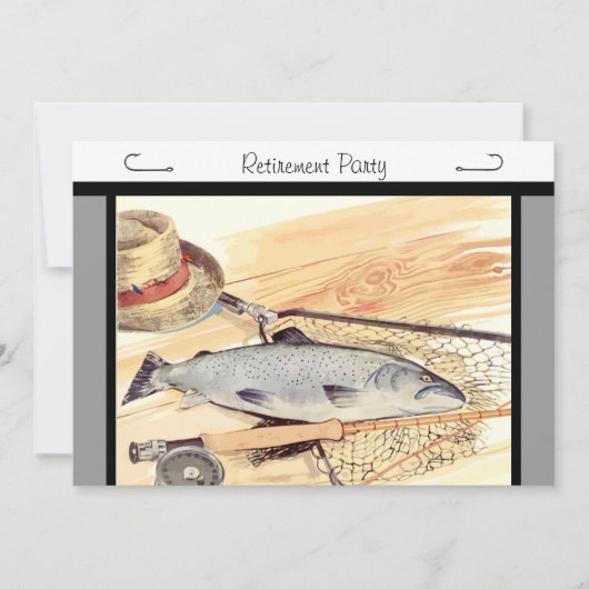 フライフィッシング退職パーティの招待状 招待状 (正面)