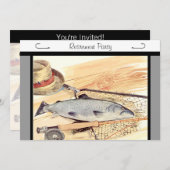フライフィッシング退職パーティの招待状 招待状 (正面/裏面)
