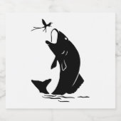 フライフィッシング魚ジャンプlarveaフック釣り人ギフト スパークリングワインラベル (シングルラベル)