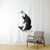 フライフィッシング魚ジャンプlarveaフック釣り人ギフト タペストリー (インサイチュ)