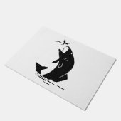 フライフィッシング魚ジャンプlarveaフック釣り人ギフト ドアマット (アングル)