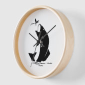 フライフィッシング魚ジャンプlarveaフック釣り人ギフト 壁時計 (傾斜)
