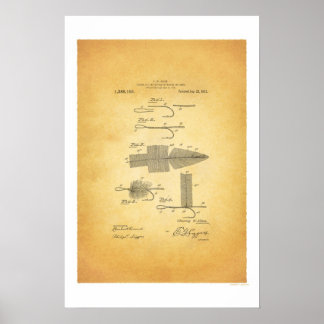 フライフィッシング1911米国特許ポスター – C W Allen ポスター