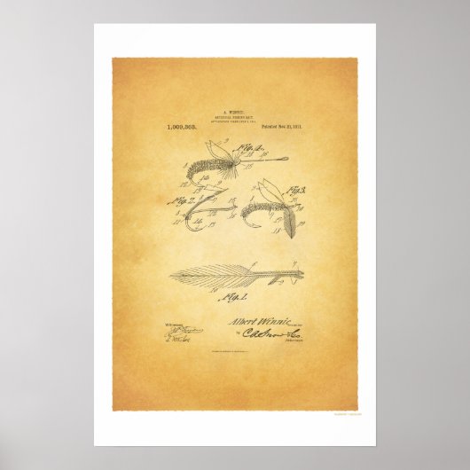 フライフィッシング1921米国特許ポスター – ウィニー ポスター (正面)