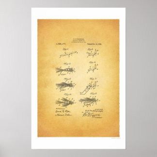 フライフィッシング1921米国特許ポスター – E H Peckinpag ポスター