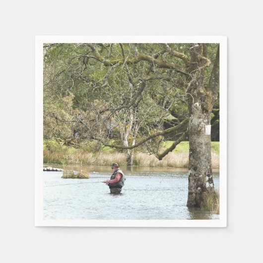 フライフィッシング スタンダードカクテルナプキン (正面)