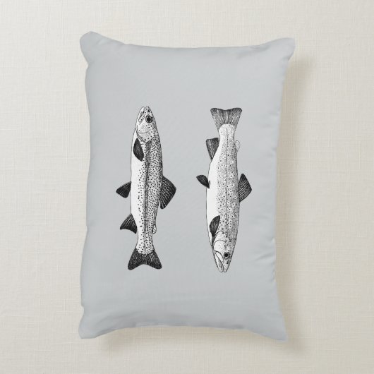 フライフィッシング – ヴィンテージマス アクセントクッション (裏面(縦))