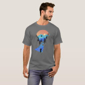 フライフィッシング 山の夕焼け 友達 Tシャツ (正面フル)