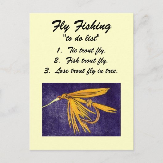フライフィッシング「to do list」はがき「ビッグイエローメイ」 ポストカード (正面)