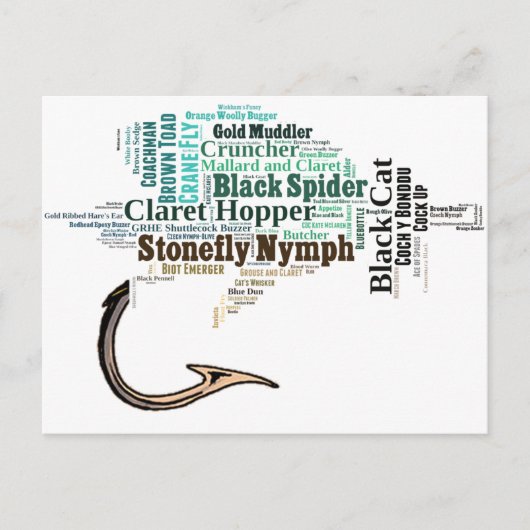 フライフィッシングTシャツ、ギフト、ノベルティ ポストカード (正面)