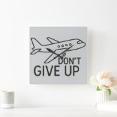 フライフォワード – ミニマリスト与えの飛行機アートをアップしない スクエア壁時計 (ホーム)