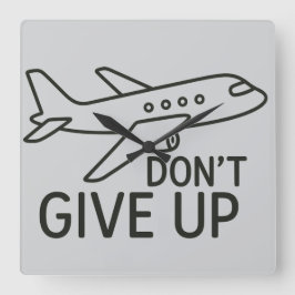 フライフォワード – ミニマリスト与えの飛行機アートをアップしない スクエア壁時計