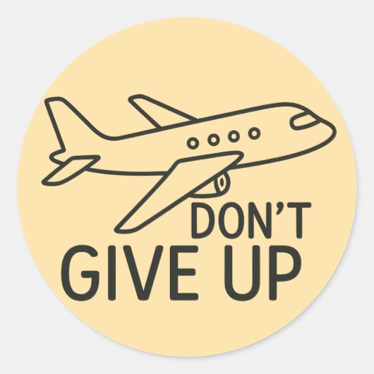 フライフォワード – ミニマリスト与えの飛行機アートをアップしない ラウンドシール (正面)