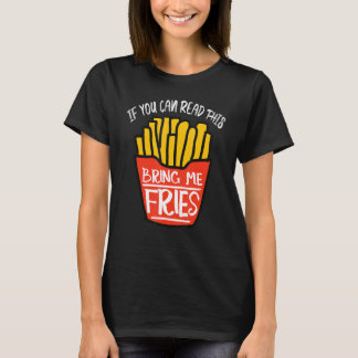 フライフランスのでフライドポテトを持って来る Tシャツ